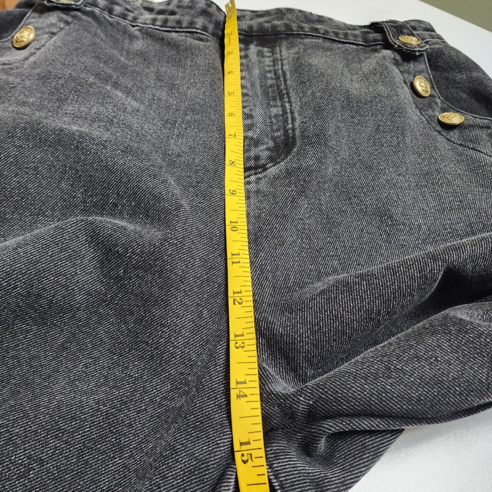 Vestique Womens Wide Leg Sailor Jeans Large Washed Black Gold Buttons High Rise - Picture 12 of 15